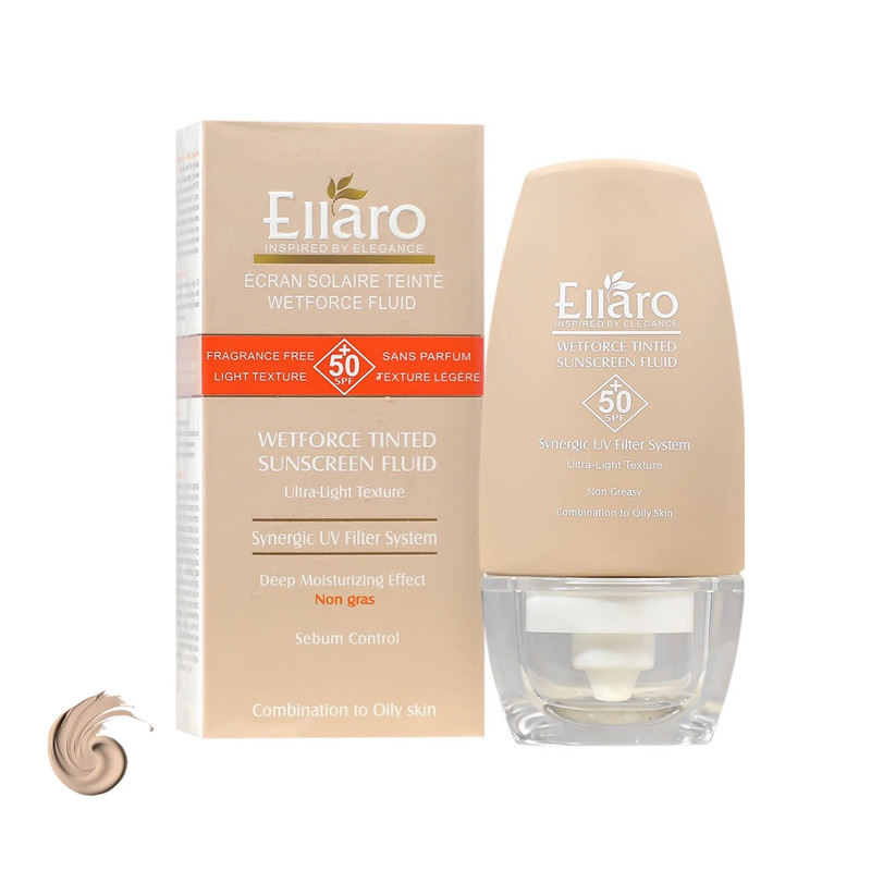 فلوئید ضد آفتاب رنگی صورت الارو SPF 50 مدل WetForce UL ‌محافظت کننده UVA و UVB مناسب برای پوست چرب و مختلط حجم 50 میلی‌لیتر