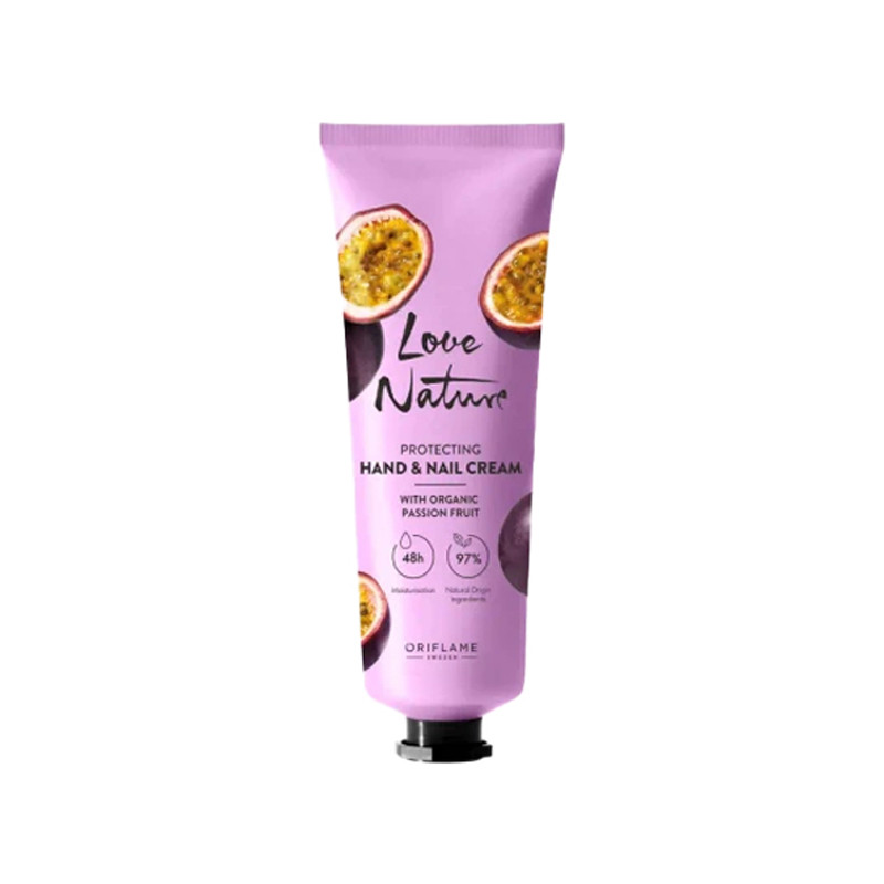 کرم مرطوب‌کننده دست اوریفلیم مدل LOVE NATURE Passion Fruit  مناسب برای انواع پوست حجم 80 میلی‌لیتر