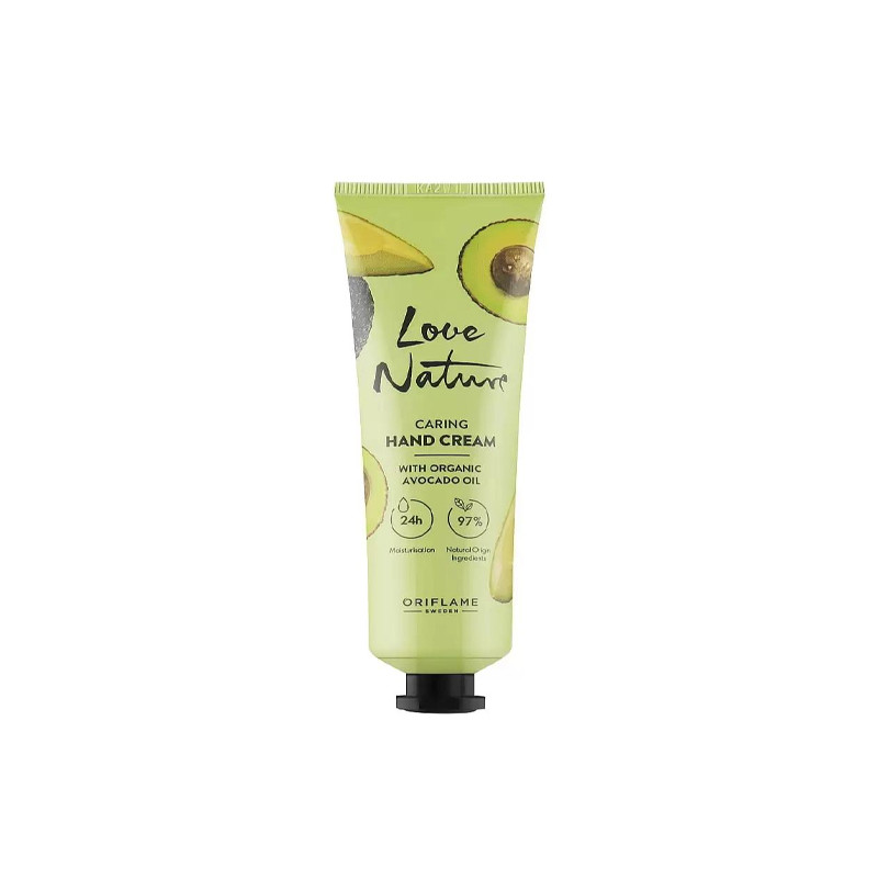 کرم مرطوب‌کننده دست اوریفلیم مدل LOVE NATURE Organic Avocado Oil مناسب برای انواع پوست حجم 75 میلی‌لیتر