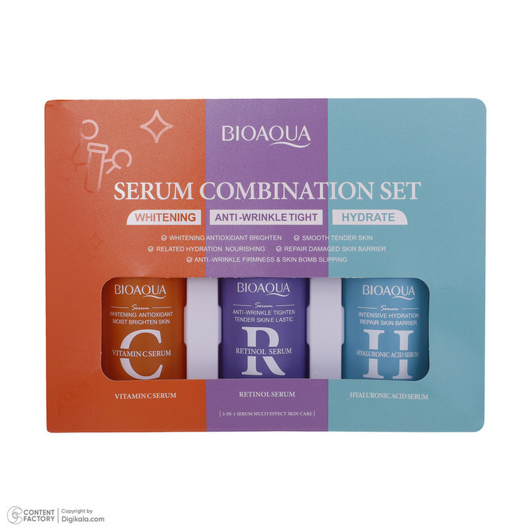 سرم پوست بایو آکوا مدل Combination حجم 30 میلی لیتر بسته 3 عددی