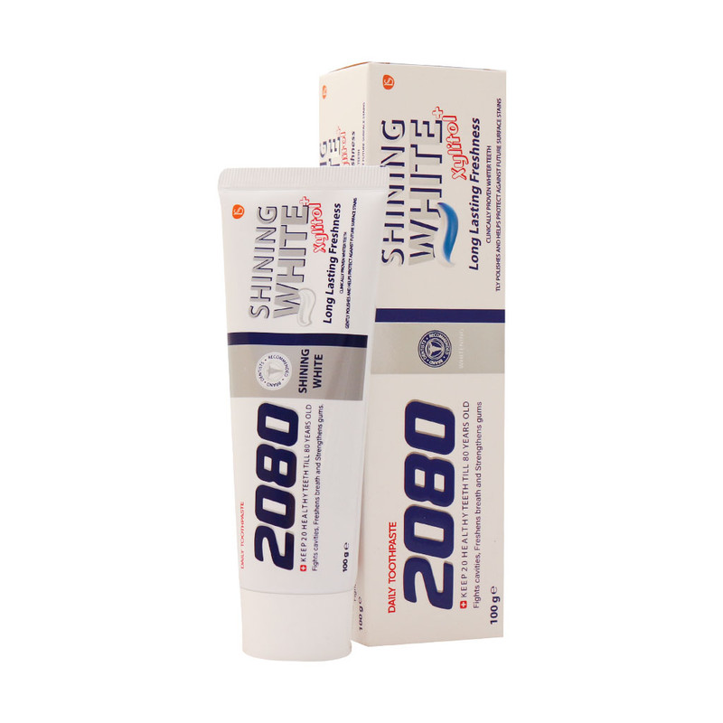 خمیر دندان بیست هشتاد 2080 مدل Shining White حجم 100 میلی لیتر