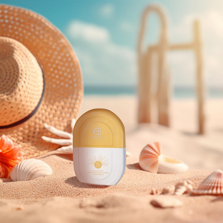 کرم ضدآفتاب رنگی استیلن SPF70 مدل All-In-One مناسب برای انواع پوست، حجم 60 میلیلیتر