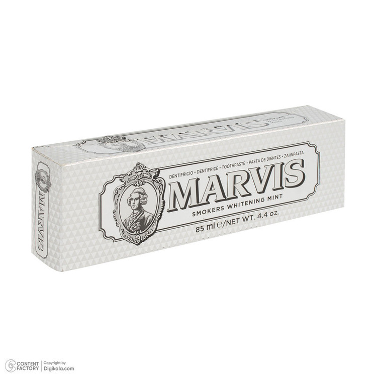 خمیر دندان سفید کننده مارویس مدل Smokers Whitening Mint حجم 85 میلی لیتر