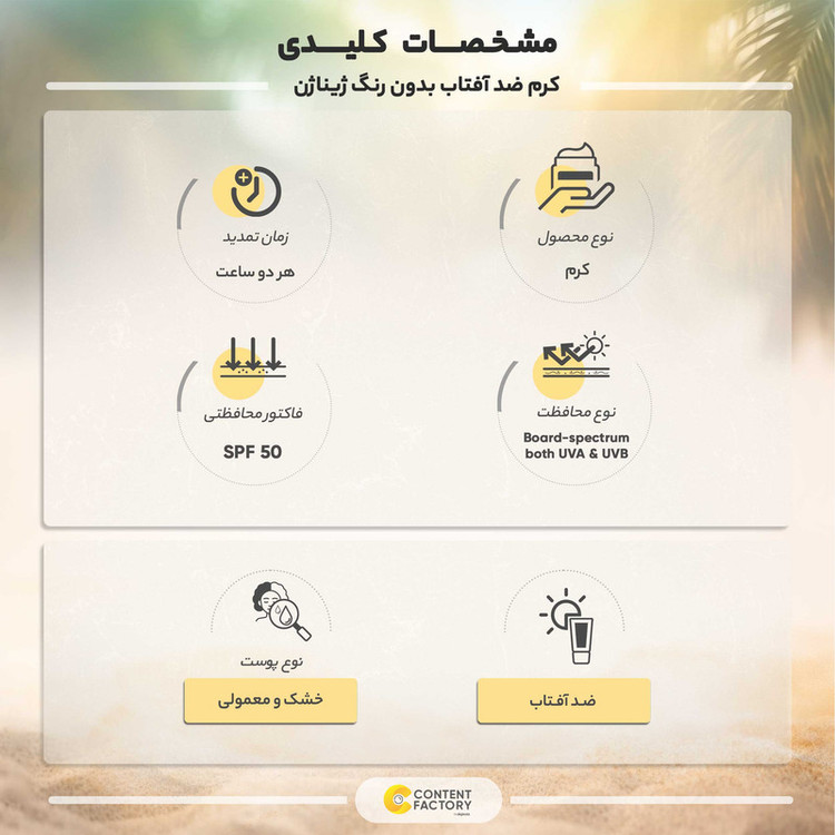 کرم ضد آفتاب بدون رنگ ژیناژن SPF 50 مدل 00 مناسب پوستهای خشک و معمولی حجم 50 میلیلیتر