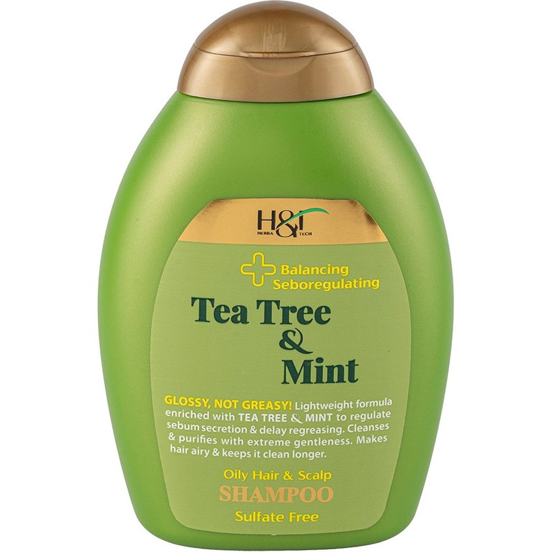شامپو مو هرباتک مدل Tea Tree & Mint مناسب برای چرب حجم 385 میلی لیتر