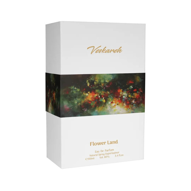 ادوپرفیوم زنانه وسکاره مدل FLOWER LAND با رایحه گرم حجم 100 میلیلیتر