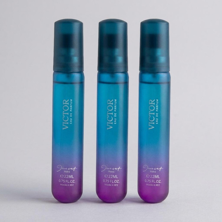 عطر جیبی مردانه ژک ساف مدل Victor حجم 22 میلی لیتر بسته 3 عددی