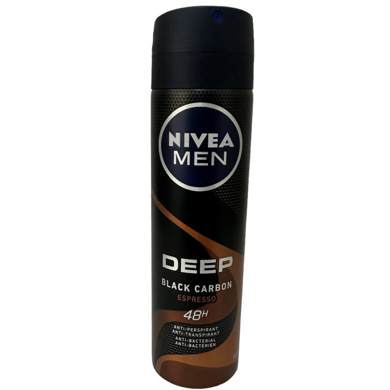 اسپری بدن مردانه نیوآ مدل deep black carbon espresso حجم 150 میلی لیتر