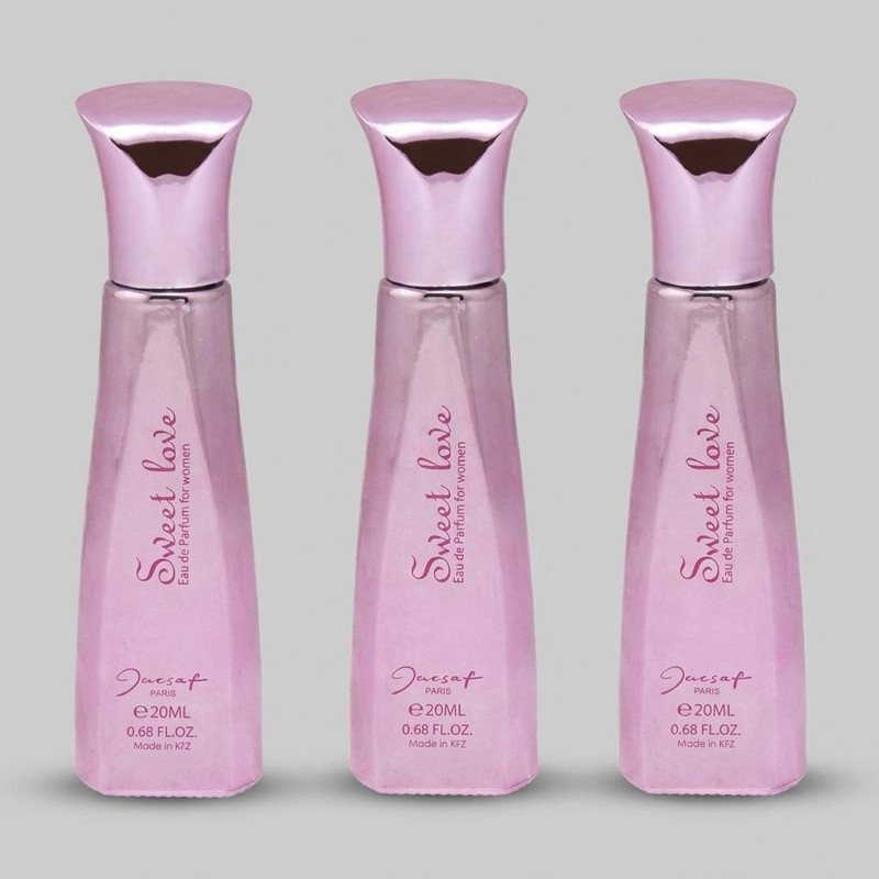 عطر جیبی زنانه ژک ساف مدل Sweet Love حجم 20 میلی لیتر مجموعه 3 عددی