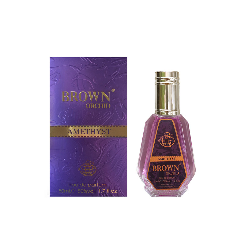 ادو پرفیوم زنانه فراگرنس ورد مدل Brown Orchid Amethyst حجم 50 میلی لیتر