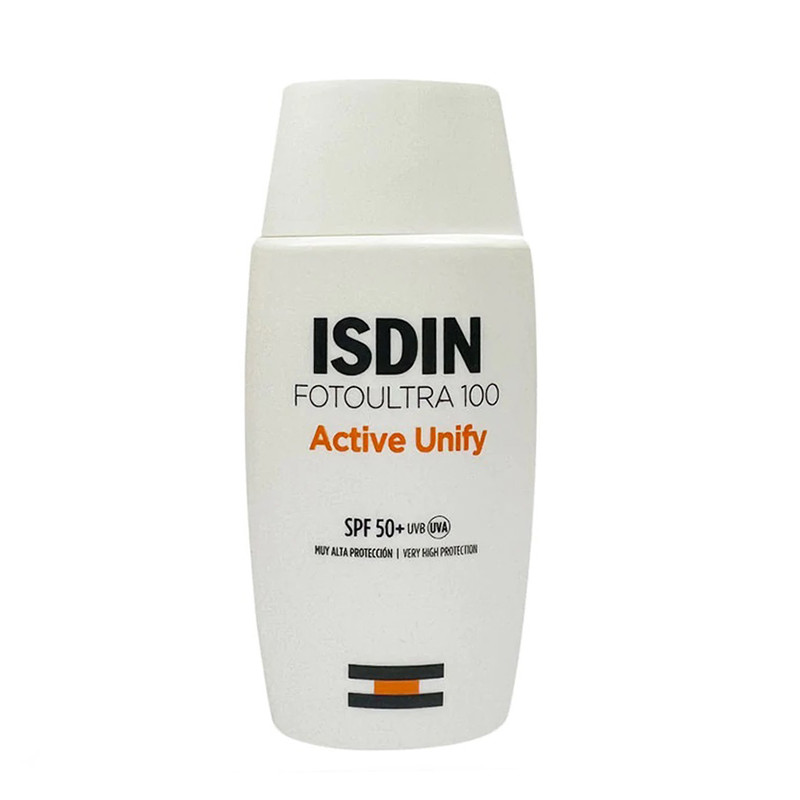کرم ضدآفتاب بدون رنگ ایزدین SPF50 مدل FOTOULTRA 100 ACTIVE UNIFY مناسب انواع پوست، حجم 50 میلیلیتر