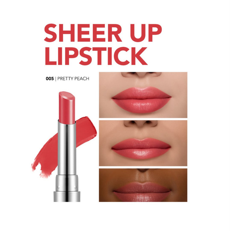 رژ لب جامد براق فلورمار مدل SHEER UP رنگ هلویی پررنگ شماره 05