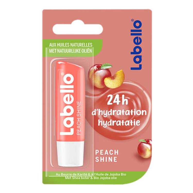 بالم لب لابلو مدل PEACH Shine با رایحه هلویی، مرطوبکننده و براقکننده لب، محافظت از خشکی و ترک لب، نرمکننده و ماندگاری طولانی
