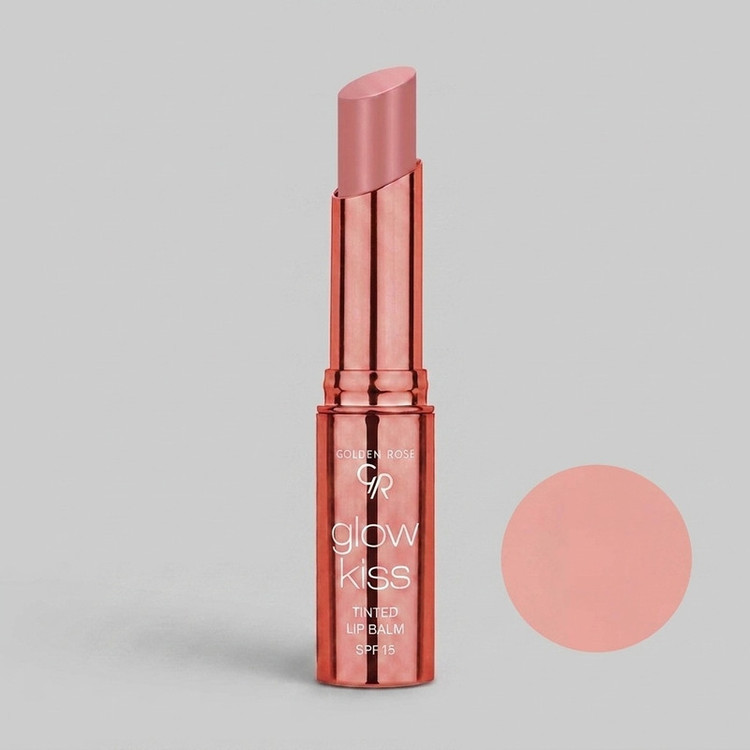 بالم لب تینت گلدن رز مدل TINTED شماره 01 بافت نرم و سبک، حاوی ویتامین E و عصاره، محافظت SPF 15، رطوبترسانی قوی، ماندگاری بالا و نمای نسبتا براق