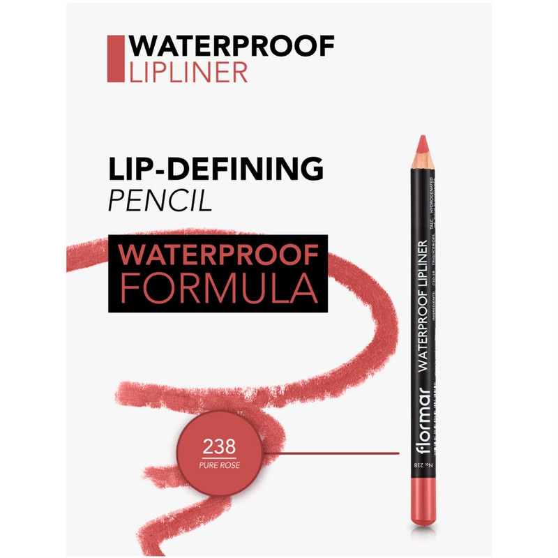 مداد لب مات فلورمار مدل Waterproof شماره 238 رنگ رز مرجانی