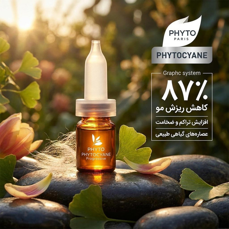 محلول ضدریزش مو فیتو مدل phytocyane حجم 7.5 میلی لیتر بسته 12 عددی