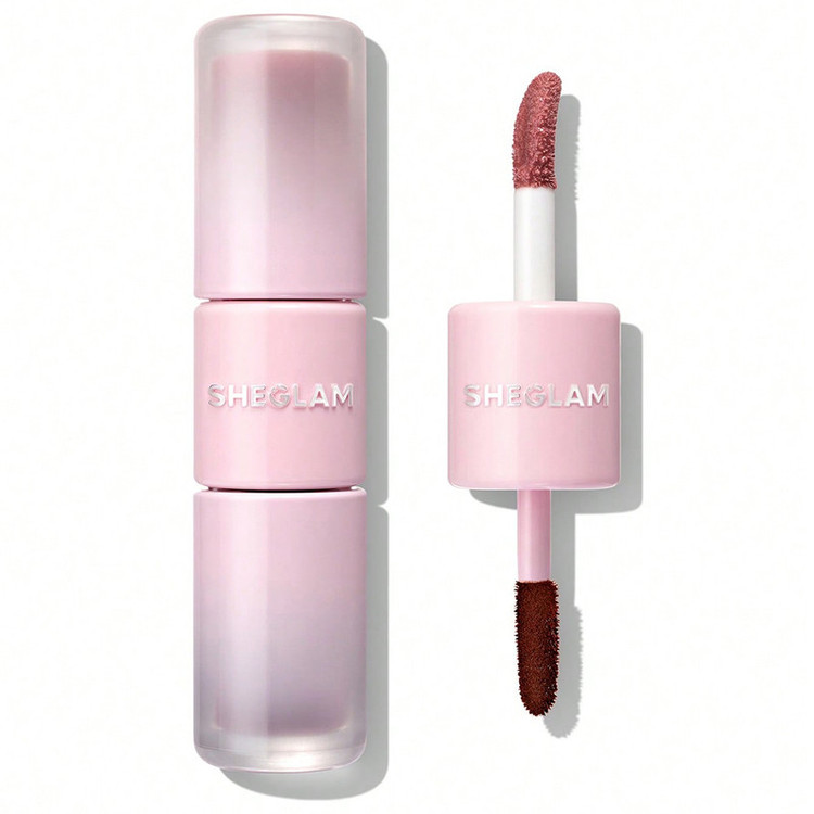 رژ لب مایع و تینت لب شیگلم مدل Line To Shine Peel-Off Lip Stain & Gloss Duo Pink Macaron شماره 114 حجم 2 میلی لیتر