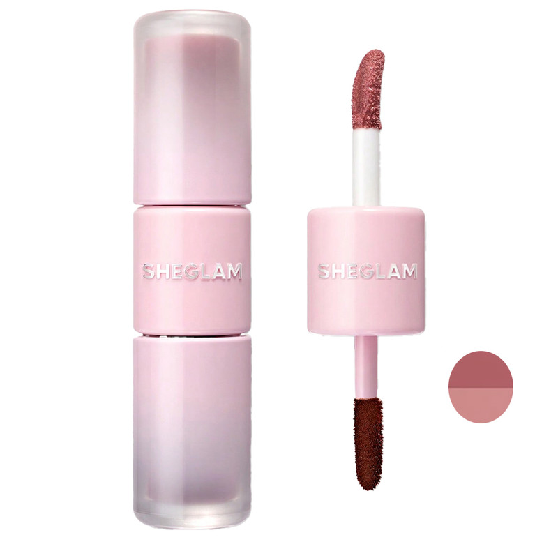 رژ لب مایع و تینت لب شیگلم مدل Line To Shine Peel-Off Lip Stain & Gloss Duo Pink Macaron شماره 114 حجم 2 میلی لیتر