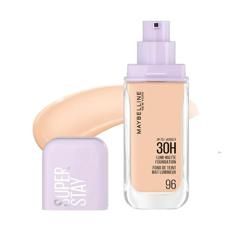 کرم پودر مایع میبلین مدل Super Stay 30H Lumi-Matte شماره 96 حجم 30 میلیلیتر با کاور متوسط و ماندگاری بالا