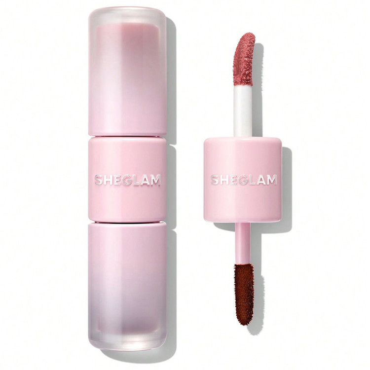 رژ لب مایع و تینت لب شیگلم مدل Line To Shine Peel-Off Lip Stain & Gloss Duo Rose Latte شماره 113 حجم 2 میلی لیتر