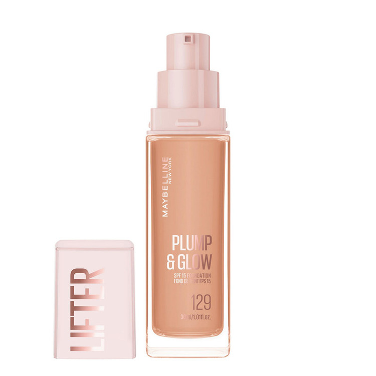 کرم پودر مایع spf15 میبلین مدل Plump & Glow شماره 129 مناسب برای انواع پوست حجم 30 میلیلیتر