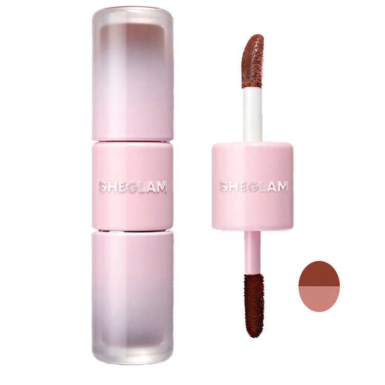 رژ لب مایع و تینت لب شیگلم مدل Line To Shine Peel-Off Lip Stain & Gloss Duo Toasted Almond شماره 511 حجم 2 میلی لیتر