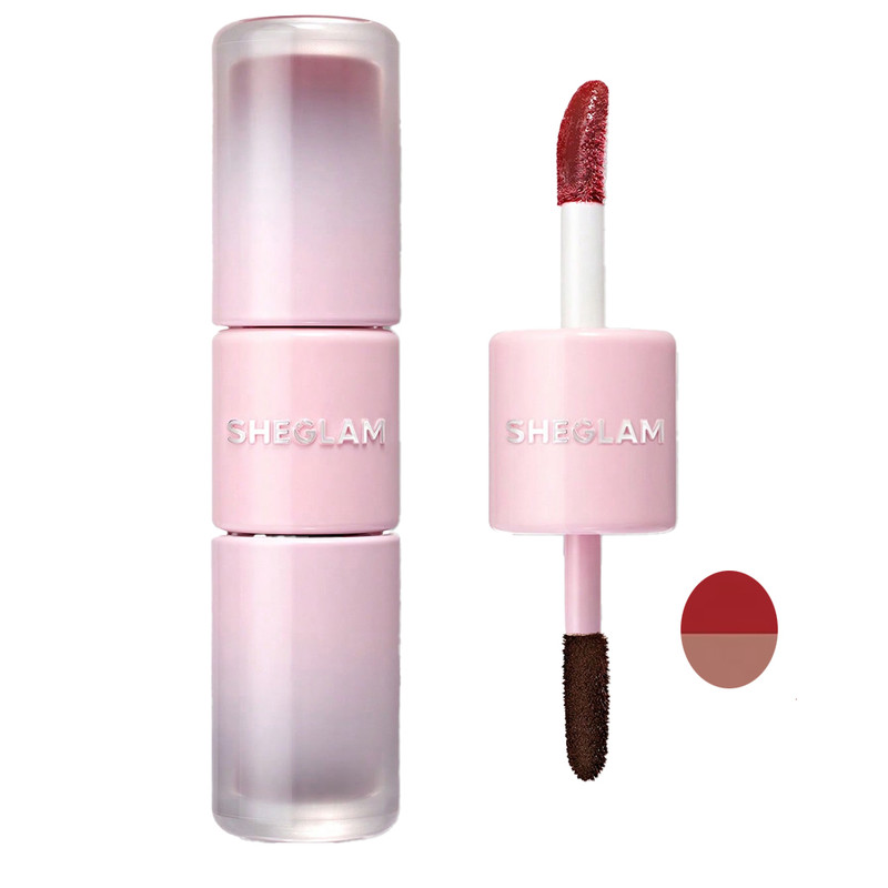 رژ لب مایع و تینت لب شیگلم مدل Line To Shine Peel-Off Lip Stain & Gloss Duo Cherry Cola شماره 310 حجم 2 میلی لیتر