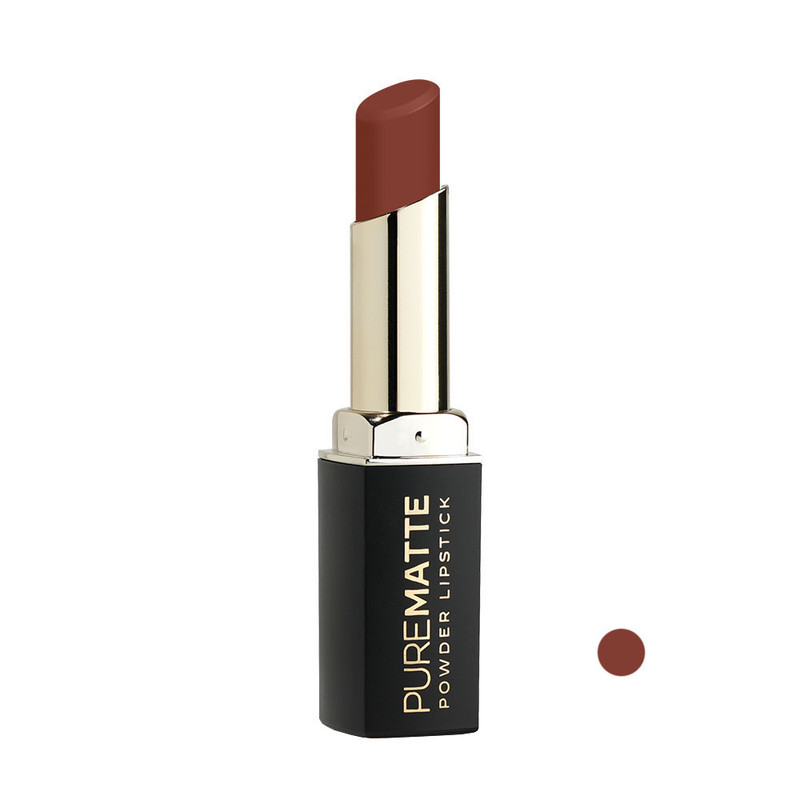 رژ لب جامد مات گلدن رز مدل PURE MATTE شماره 128 رنگ قهوه ای