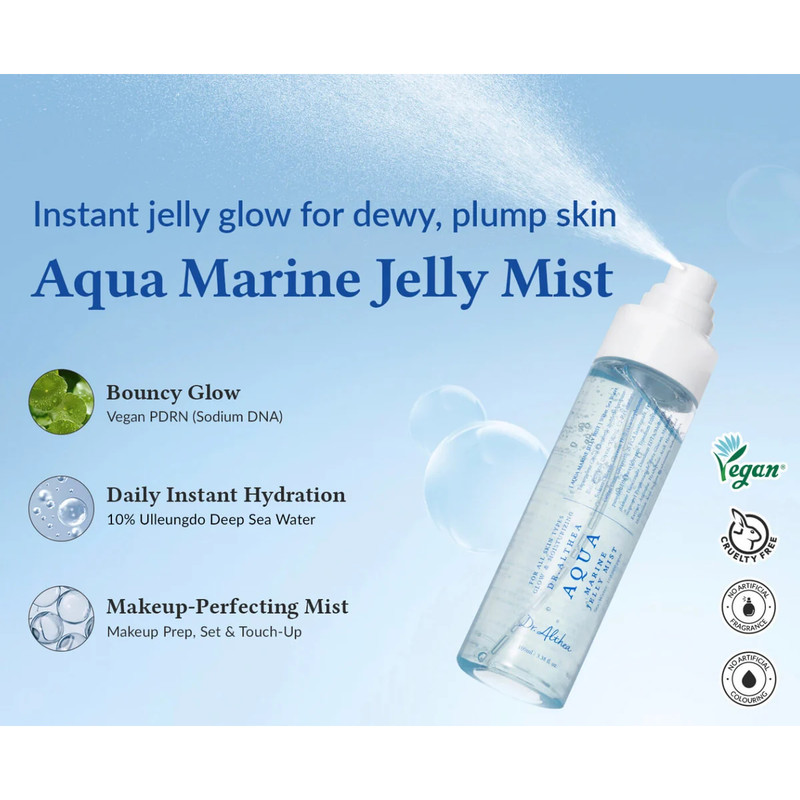 اسپری آبرسان و مرطوب کننده صورت دکتر آلتیا مدل Aqua Marine مناسب برای انواع پوست حجم 100 میلی لیتر