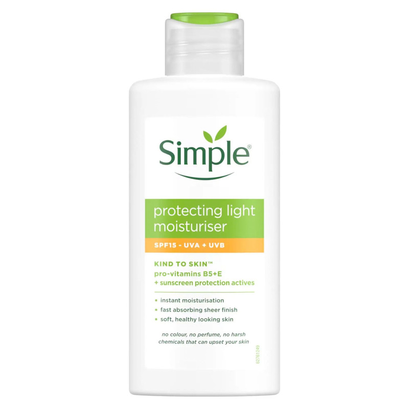کرم مرطوب کننده صورت و گردن سیمپل مدل Protecting Light با SPF15 مناسب پوست های حساس حجم 125 میلی لیتر