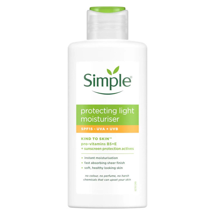 کرم مرطوب کننده صورت و گردن سیمپل مدل Protecting Light با SPF15 مناسب پوست های حساس حجم 125 میلی لیتر