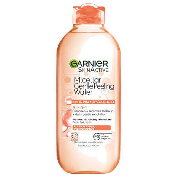 میسلار واتر لایه بردار ملایم صورت گارنیه مدل Peeling مناسب برای انواع پوست حجم 400 میلی لیتر