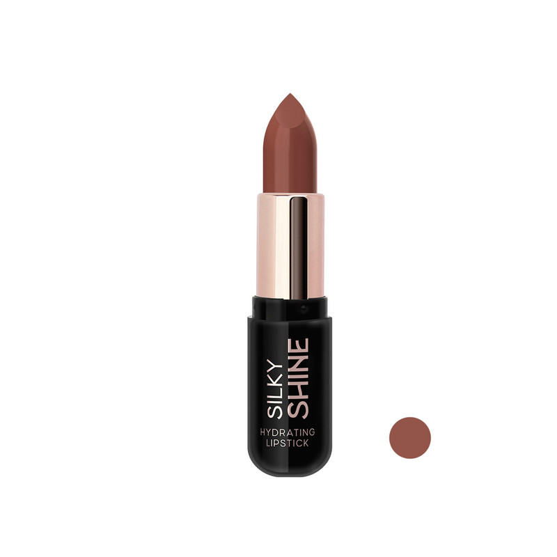 رژ لب جامد براق گلدن رز مدل SILKY SHINE HYDRATING رنگ قهوه ای شماره 217
