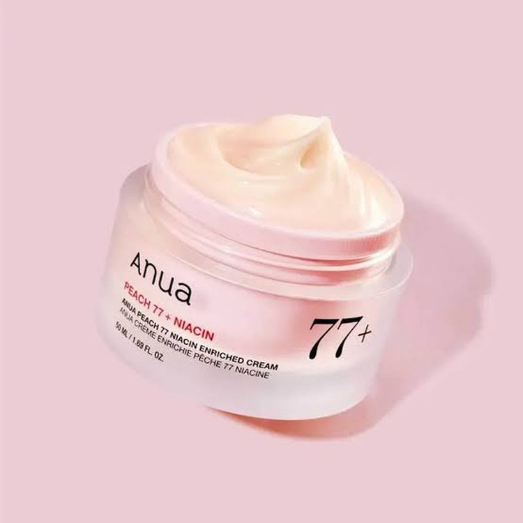 کرم مرطوب کننده وآبرسان صورت آنوا مدل Peach 77 Niacin مناسب برای انواع پوست حجم 50 میلی لیتر