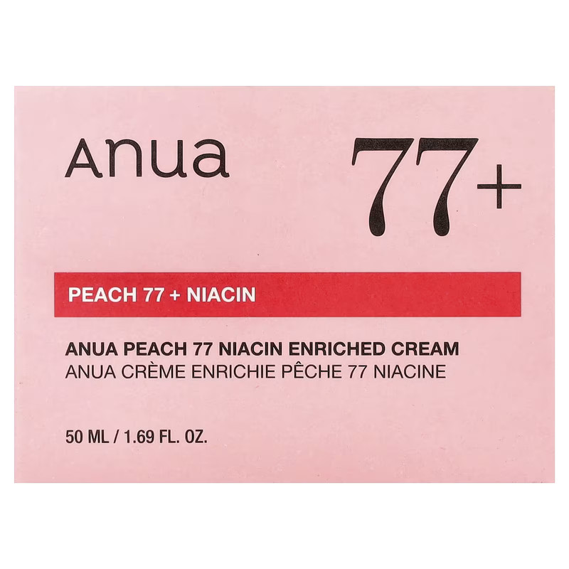 کرم مرطوب کننده وآبرسان صورت آنوا مدل Peach 77 Niacin مناسب برای انواع پوست حجم 50 میلی لیتر