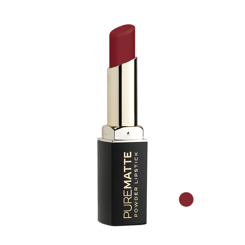 رژ لب جامد مات گلدن رز مدل PURE MATTE شماره 127 رنگ قرمز