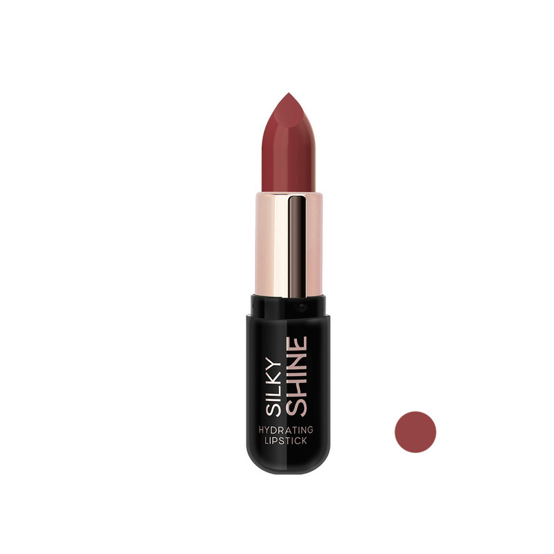 رژ لب جامد براق گلدن رز مدل SILKY SHINE HYDRATING رنگ قهوه ای شماره 221