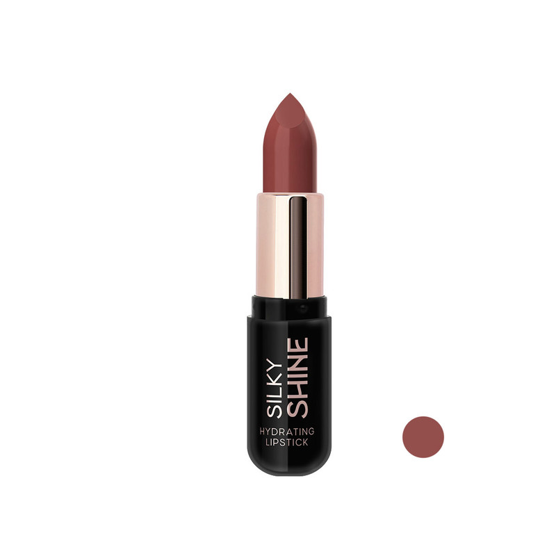 رژ لب جامد براق گلدن رز مدل LKSILKY SHINE HYDRATING رنگ قهوه ای شماره 222