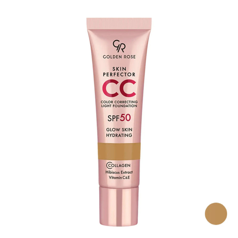 سی سی کرم SPF50 گلدن رز مدل Skin Perfector Toffee شماره 106 مناسب برای انواع پوست حجم 30 میلی لیتر