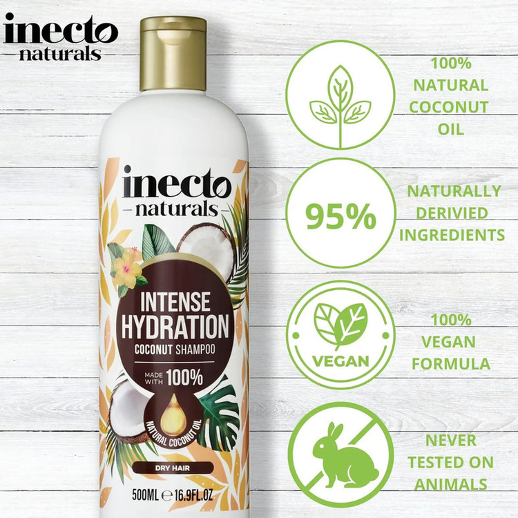 شامپو مو اینکتو مدل Intense Hydration Coconut مناسب برای موهای معمولی حجم 500 میلی لیتر