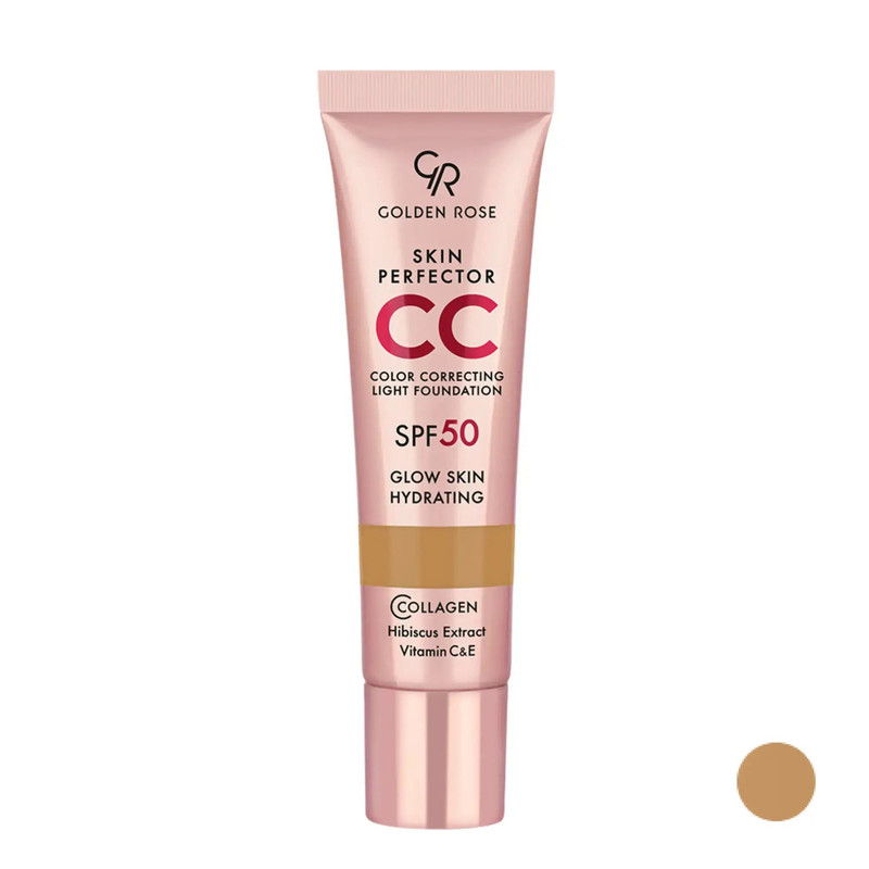 سی سی کرم SPF50 گلدن رز مدل Skin PerfectorCaramel شماره 105 مناسب برای انواع پوست حجم 30 میلی لیتر