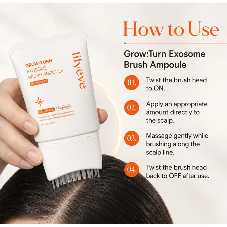 سرم ضد ریزش و تقویت کننده مو لیلی ایو مدل Exosome Brush مناسب موهای آسیب دیده کم حجم و نازک حجم 100 میلی لیتر