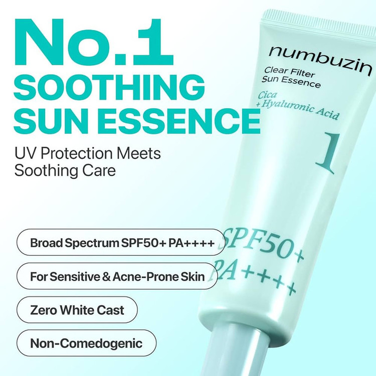 کرم ضد آفتاب رنگی صورت نامبوزین SPF 50 مدل Clear Filter 1 محافظ در برابر UVA و UVB تنالیته رنگ لایت مناسب برای انواع پوست حجم 50 میلی لیتر